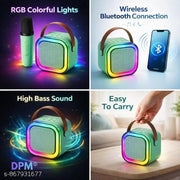 DPM Portable Party Speaker with Wireless Mic, USB TF AUX Support, High Bass