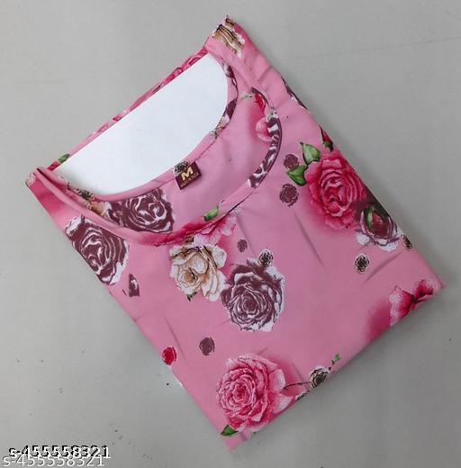 Polyster/Crepe fabric-Women Ethnic Wear Women Crepe Fabric Printed Straight Kurti, Size -S, M, L, XL, XXL, 2XL, XXXL, 3XL, 4XL, 5XL ( New Arrival New Design Fashionable Kurti )