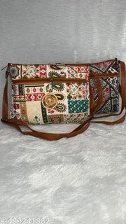 Stylish ladiies| sling bag,ethnic sling bag| crossbody bag for women n girls| lightweight sling bag | febric printed sling bag | casual sling bag | daily use sling bag.