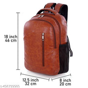 Leather Fashionate School Bags Laptop Backpack Waterproof PU Leather Backpacks for Men Women Boys & Girls Backpack
