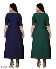 New women Ethenic Pachwork  cotton blend  straight  combo kurti for formal party wer