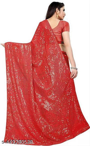 Line Sequin Work Embroidered Bollywood Saree