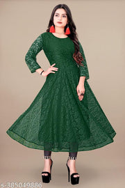Flared Net Gown And Kurtis For Girl