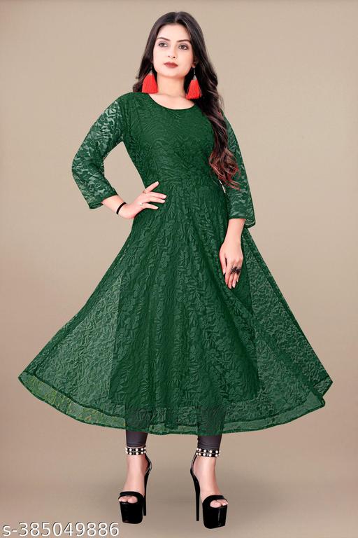 Flared Net Gown And Kurtis For Girl