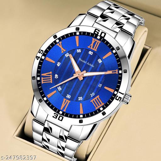 GR Men's Steel Chain RB Silver Men style Boys Hand Watch Gents 2023 Luxury Design Steel Chain New Model Analog Watch - For Men & Boy's