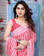 SSCGeorgette Floral Printed Green Saree With blouse