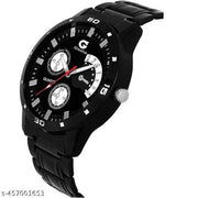 Black Stainless Steel Chain Analog Watch - For Men