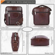UMDA Men’s Leather Crossbody Bag – Stylish Shoulder Messenger Bag with Multiple Zipper Pockets, Adjustable Strap & Durable Design