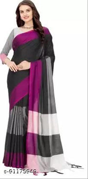 New Stylish Desinger Soft Silk 3D Saree With Zalar For Women