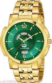 LIMESTONE Day & Date Original Gold Plated HMTS Quartz Analog Watch - For Men ()