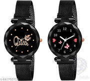 Luxury Studded Color New Mesh Magnet Buckle Starry sky Quartz Sparkling Magnetic Strap Magnet watch  Girls and Women
