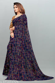 Daily Wear Bollywood Style Printed Saree For Women with Unstitch Blouse Piece