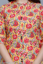 Kurtas Pure Cotton<florel Print<Fast Color