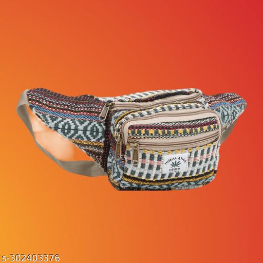 KRYSTAL Hemp Fanny Pack, Adjustable Waist and Multiple Pockets, Waist Bag & for all purpose (Multicolour) Pack of 1