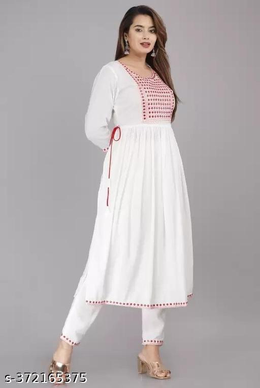 Women Embroidered Rayon Anarkali Kurta