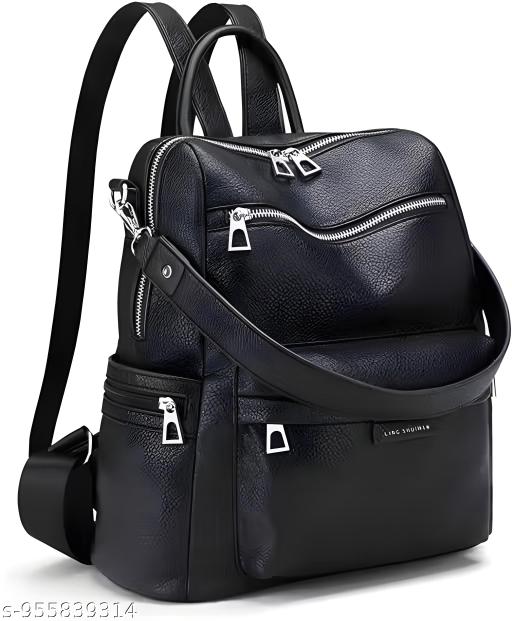 Stylish PU Leather Convertible Backpack for Women & Girls | 2 in 1 Shoulder Bag | Large Capacity Travel College Office Backpack Purse with Multiple Pockets | Cream Yellow