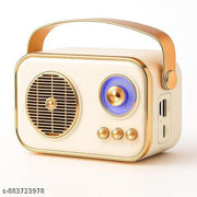 Vintage Bluetooth Wireless Speaker | 10W RMS Loud Sound | Retro Design with Type-C Charging, 8H Battery Backup, USB & AUX Input, Portable Home & Outdoor Speaker | Multicolour ( Pack of 1 )
