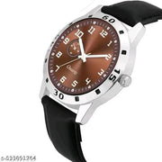 Yolako Brown Round  Copper Romen Leather Analog Boy and Men Watch