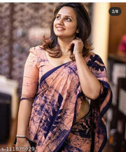 Latest Pure Cotton MULMUL Saree Hand Block Prinred, Mulmul Cotton, Hand Printed, Handloom Bagru Print Saree in Multicolour