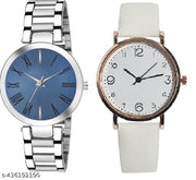 High Quality Round Dial Fancy Leather Belt Women Analog Watch(Pack of 2)