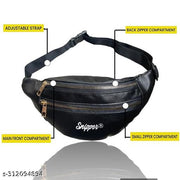 Snipper Waist Bag for Men Fanny Pack for Women Fanny Pack for Men Waist Bag for Women Chest Bag for Women Waist Pouch for Men Waist Bag for Boys Waist Bags for Girls Fanny Bag – Black with golden chains