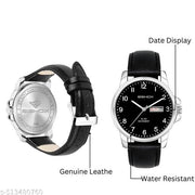 Analog New Track Number Dial Day Date Leather Strap Watch for Men – Premium Quality, Trending, Best Gift Pack. Brown Leather, White Dial. Celeb Choice, Most Selling Watch for Men/Boys. Perfect for Gents & Teens.
