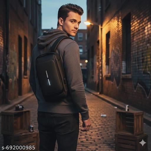 USB SLING WAIST BAG LATEST SOLID ZIPPER QUALITY 4 COMPARTMENT ZIPPER BAG CLASSY WAIST USB BAG GOOD LOOK TRENDING CROSS SLING BUSINESS CASH BAG WITH USB POWER PORT CONNECTION MULTICOLOURED WAIST BAG