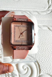 S K Enterprise popular trending pink rubber strap analog watch for women