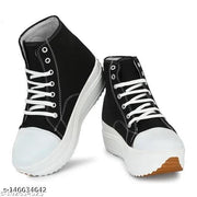 Layasa New Fashion High Top Women Sneaker Boot | Solid Sport  Women Boot | Walking Women Boot | Dancing Women Boot | Daily Wear|Party Wear Boot | Comfortable Boot Shoes For Women