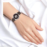 Lorenz Two Tone Dial & Brown Leather Strap Watch for Women & Girls | AS-120A