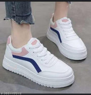 Wogdan Women's White Stylish Casual Sneakers Shoes For Girl And Women