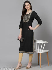 Women Embroidered Straight Kurta