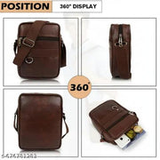 DAFOLIO Stylish PU Synthetic Leather Men's Sling Bag CrossBody Travel Office Business messenger
