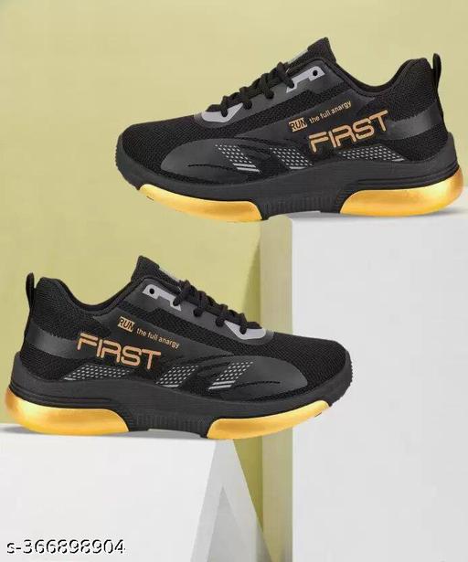 Unisex Kids Black Stylish & Trendy Comfortable Sports Running Shoes For Boys & Girls