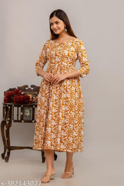 Trendy Rayon Floral Printed Anarkali Kurti/Kurta