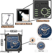 Dual Time Date Display Radium Dial  Magnetic Belt Analog Watch For Men_B31k