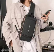 Waterproof Polyester Slim Unisex Crossbody Sling Bag Chest Backpack Men's Shoulder Bag, Leisure Travel Handbag, Hard Shell Anti-Theft Chest Bag