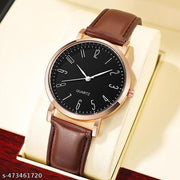 Rose Gold Case Designers Wrist Watches For Boy And Men Analog Watch - For Men Stylish Leathers Strap Analog Wrist Watches For Boy And Men