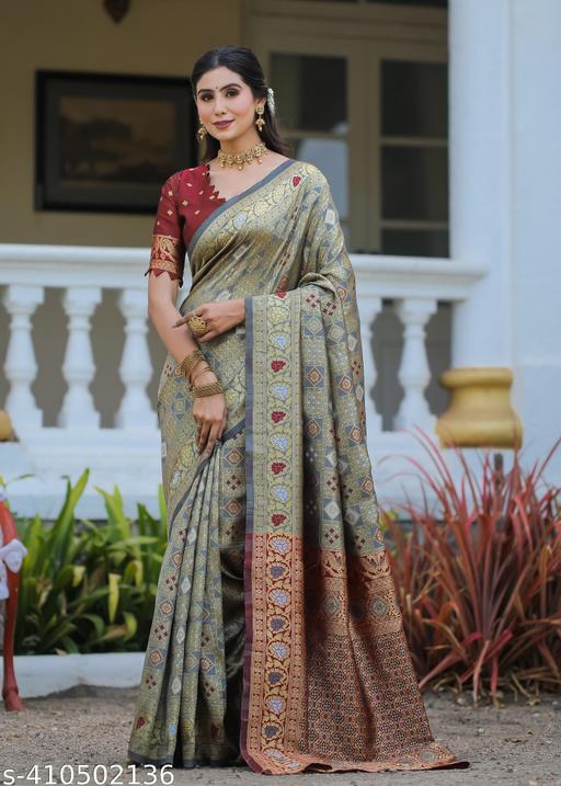 cotton silk jacquard with blouse