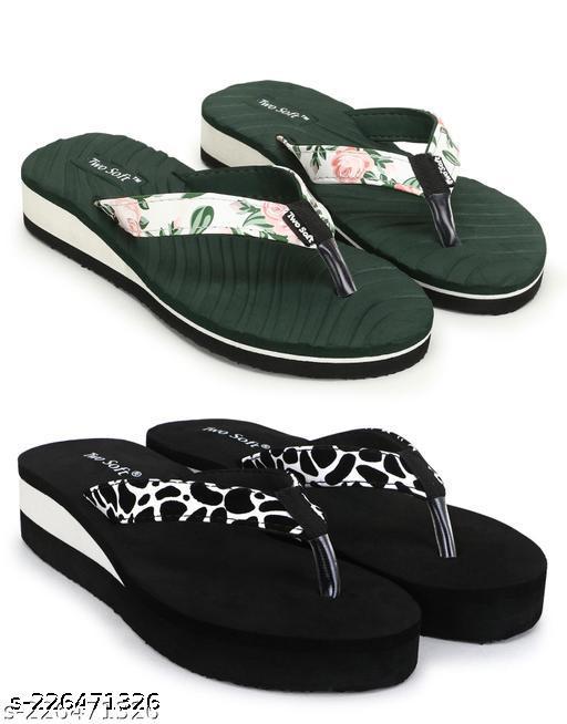 Two  Soft Comfortable & Stylish Women's Daily Use Slipper/Flipflop for Women & Girls Combo of 2