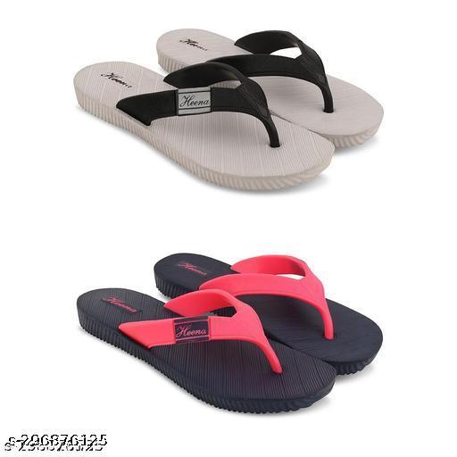 Pack of 2-Extra soft slipper/flipflops/flats for ladies/women/girls for everyday use/daily wear Chappal-Combo pack of 2