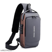 Men Stylish Crossbody Backpack, Anti-Theft Chest Bag with USB Charging Port, Messenger Bags, Casual Shoulder Bag