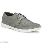 LE GREEM Men's Grey Comfortable & Smart Synthetic Lace Up Running  Walking  Casual Shoes Sneakers