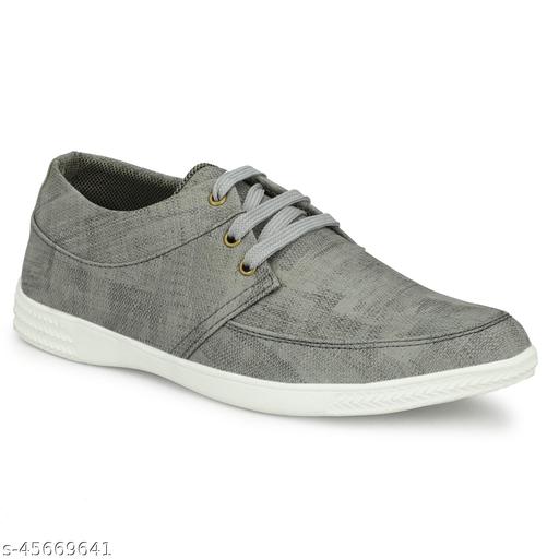 LE GREEM Men's Grey Comfortable & Smart Synthetic Lace Up Running  Walking  Casual Shoes Sneakers