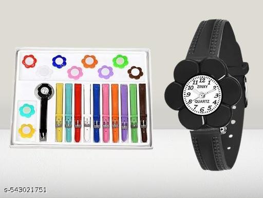 11 Belt Inter Changeable Kids Multicolor PU Casual Watches