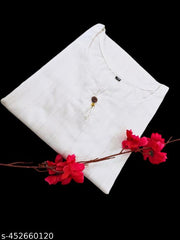white plain khadi cotton kurti for women and girl