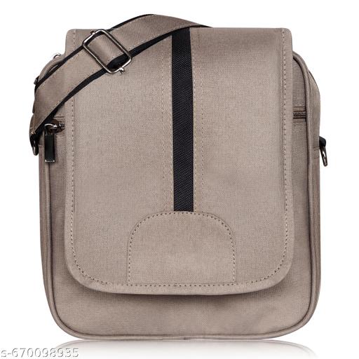 LOREM Grey Stylish PVC Coated Matty Fabric Cross  Sling Bag For Men SL10