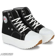 Layasa New Fashion High Top Women Sneaker Boot | Solid Sport  Women Boot | Walking Women Boot | Dancing Women Boot | Daily Wear|Party Wear Boot | Comfortable Boot Shoes For Women