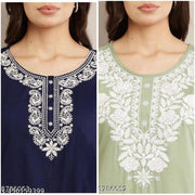 Short Kurta For Women Rayon Green Embroidery Short Kurtis Combo