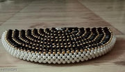 Rosy Black & White Beads Clutch